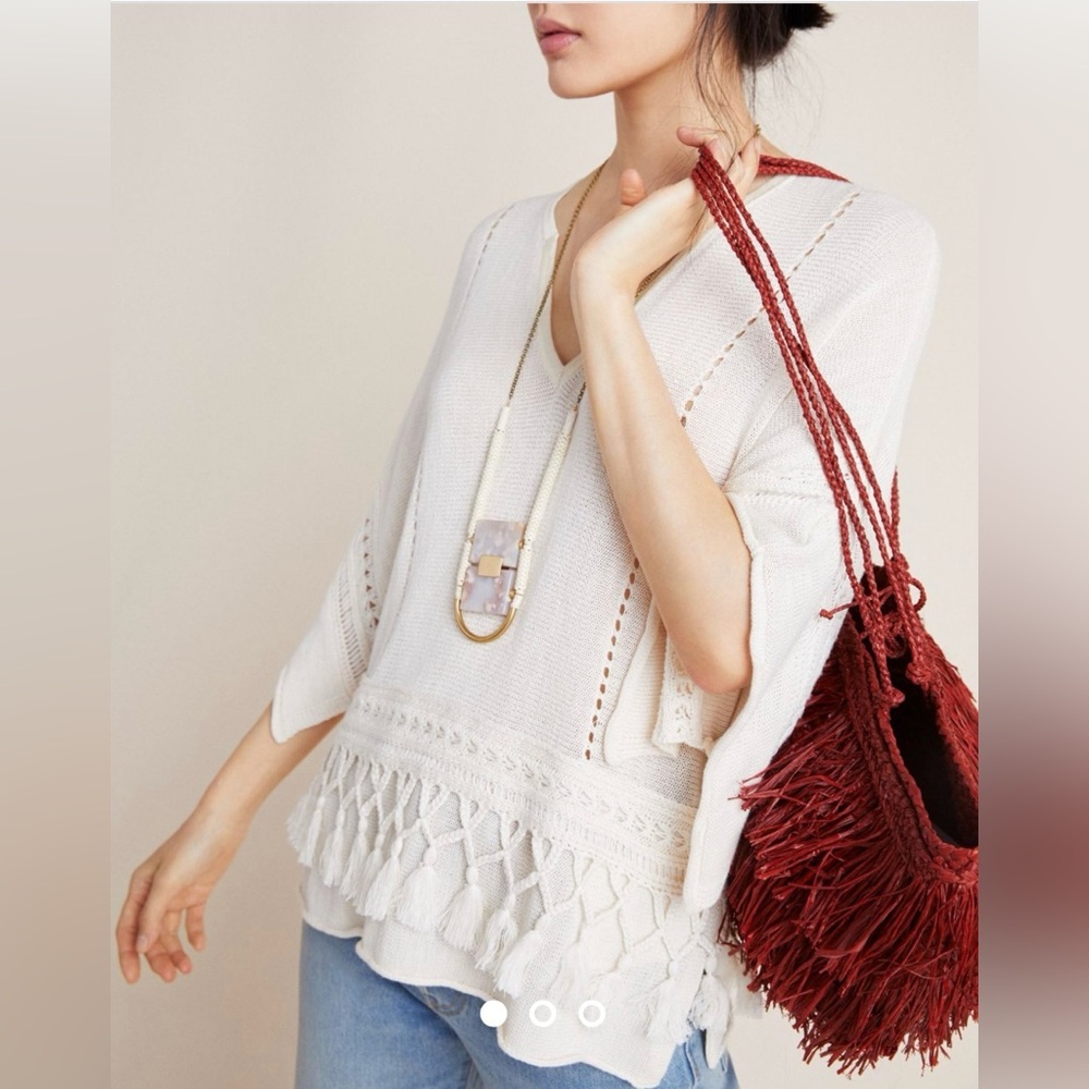 Anthropologie Tassel Pullover Top -‎ Size small
